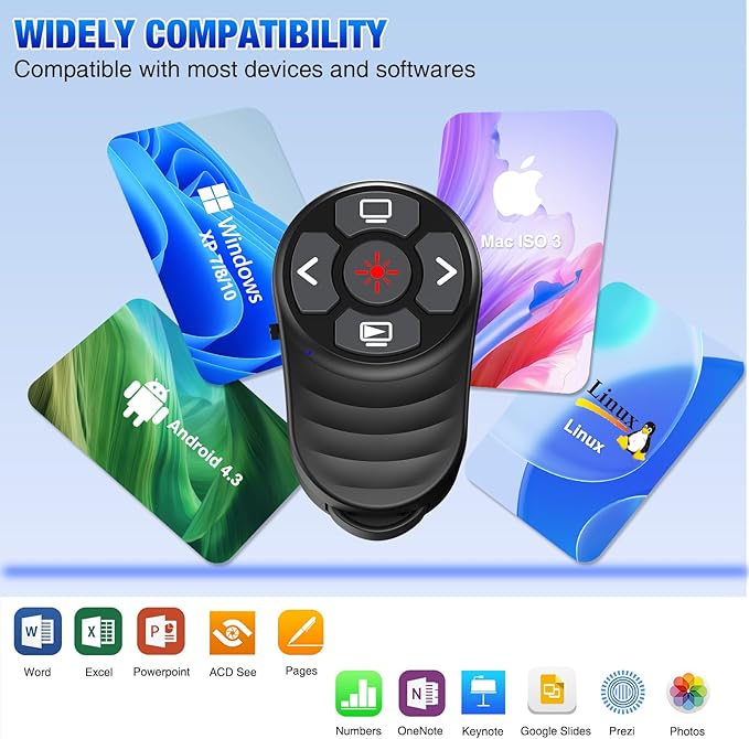 Rechargeable USB Type C Wireless Presentation Clicker, Finger Ring Clicker - Image 6