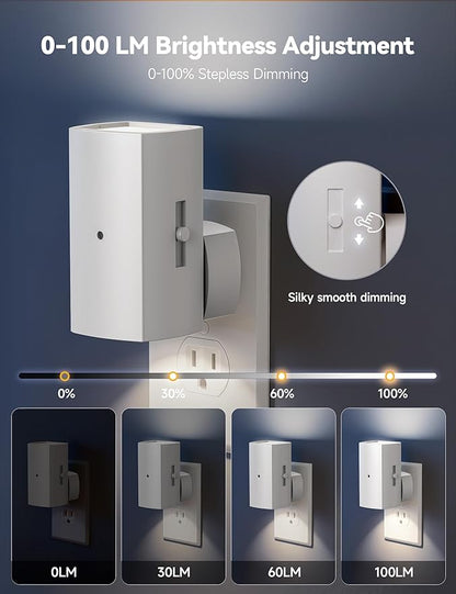 Brightown 2 Pack White Night Lights Plug into Wall, Modern Night Light - Image 2