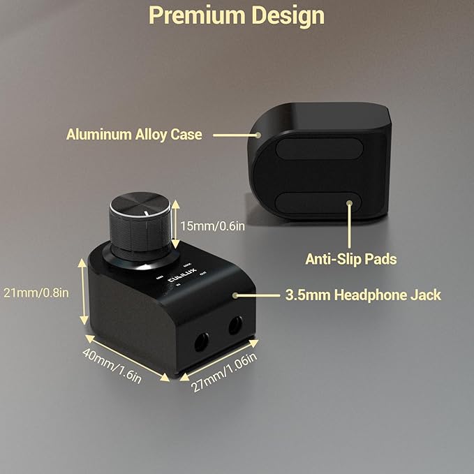 Cubilux 3.5mm Stereo Volume Controller, Headphones Volume Attenuator - Image 5
