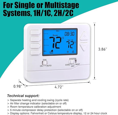 Suuwer 5-1-1 Day Programmable Thermostats - Image 3