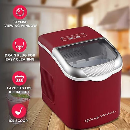 FRIGIDAIRE Retro Compact Ice Maker Machine, Bullet Ice, 26 lb per Day - Image 3