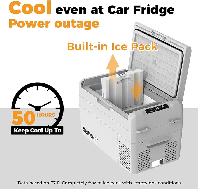 Setpower Car Refrigerator 50 Hours Backup Cooling 27 Quart 12 volt Fridge - Image 2