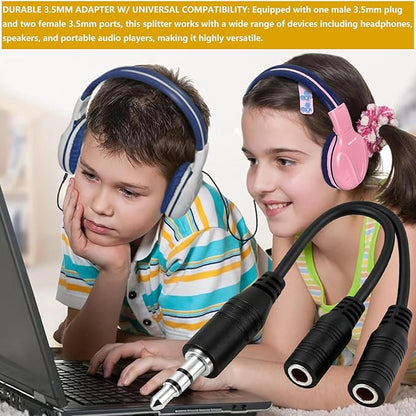 2-pack 3.5mm Audio Headphone Splitter – Dual Listening and Speaker Jack Y - Image 5