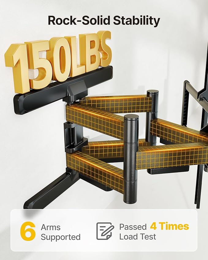 monTEK Heavy Duty Full Motion TV Wall Mount - Image 4