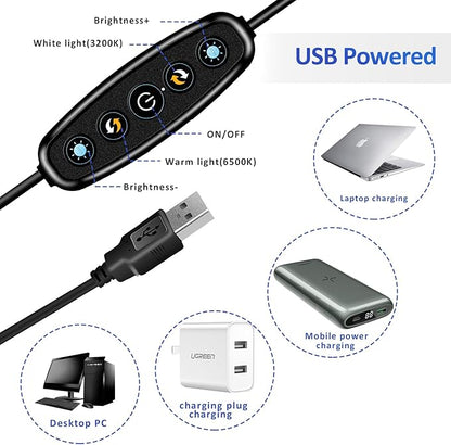 Cyezcor Video Conference Lighting Kit， Clip on Light Reading Lights， Ring Light - Image 5
