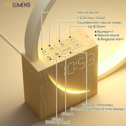 Vivilumens Sunrise Alarm Clock for Heavy Sleepers Adults, Wake-up Light - Image 8