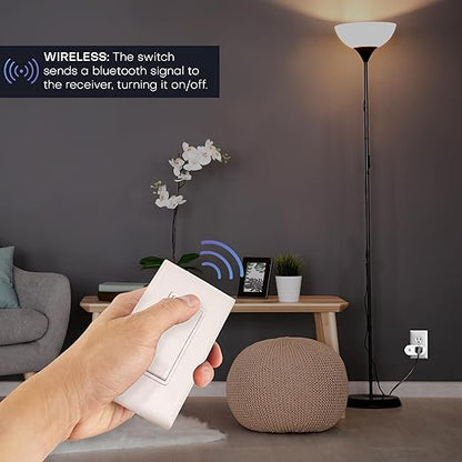 RunLessWire Wall Plug Bluetooth Battery-Free Wireless Light Switch Kit 30ft BLE - Image 2