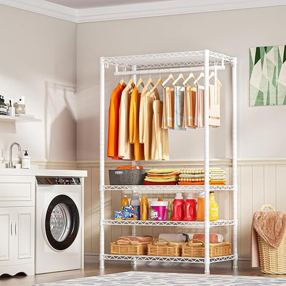 Ulif H4 Portable Closets, 4-Tier Metal Clothes Garment Rack - Image 5