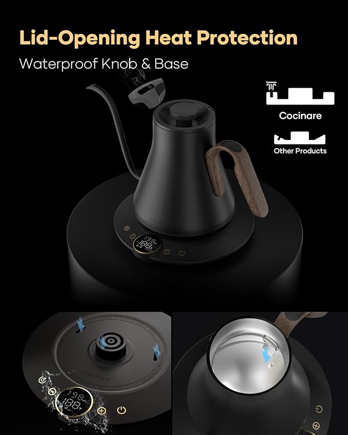 Cocinare FLOW B9 Gooseneck Electric Kettle, Precise Temperature Control - Image 7