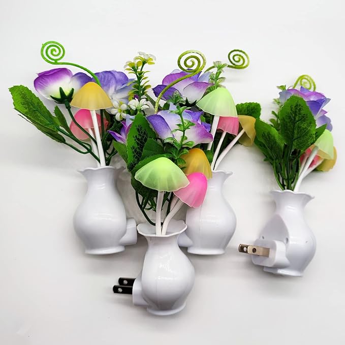 AUSAYE 4 Pack Plug in LED Night Light Sensor Rose Light, Energy Saving Lamp - Image 7