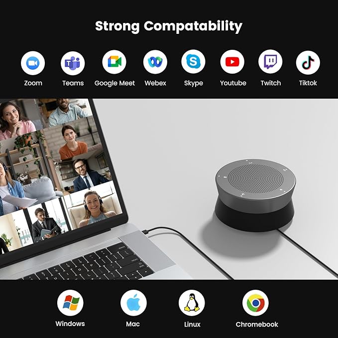 NEARITY A11 Conference Speaker and Microphone, 4 Mics USB Speakerphone - Image 7