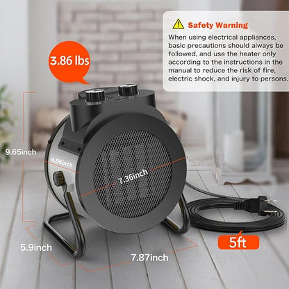 Space Heaters for Indoor Use, 1500W PTC Electric Heater - Image 4