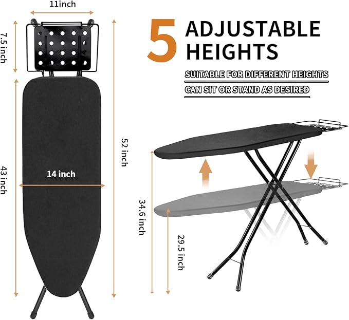 Ironing Board, 43x14 Inch Iron Board - Image 2