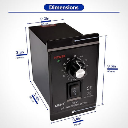 matell DC 12-60V 20A PWM Brush Motor Speeds Controller, Motor Forward&Reverse - Image 3
