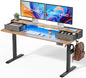 Electric Standing Desk with Drawers, 63 Inch Height Adjustable Desk with Power by Unknown