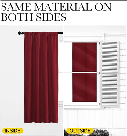 NICETOWN Christmas Burgundy Blackout Curtains and Drapes - Image 4