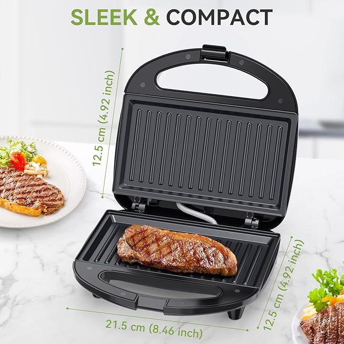 OSTBA Sandwich Maker & Panini Press, 2 Slice Grilled Cheese Maker - Image 6