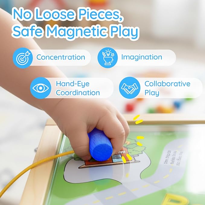 Magnetic Toddler Activity Wall Panel Toy – Interactive Wall Busy Board – - Image 3
