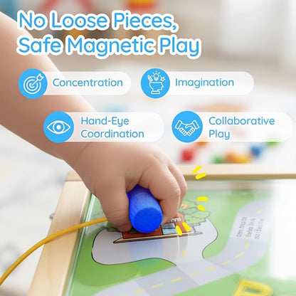 Magnetic Toddler Activity Wall Panel Toy – Interactive Wall Busy Board – - Image 3
