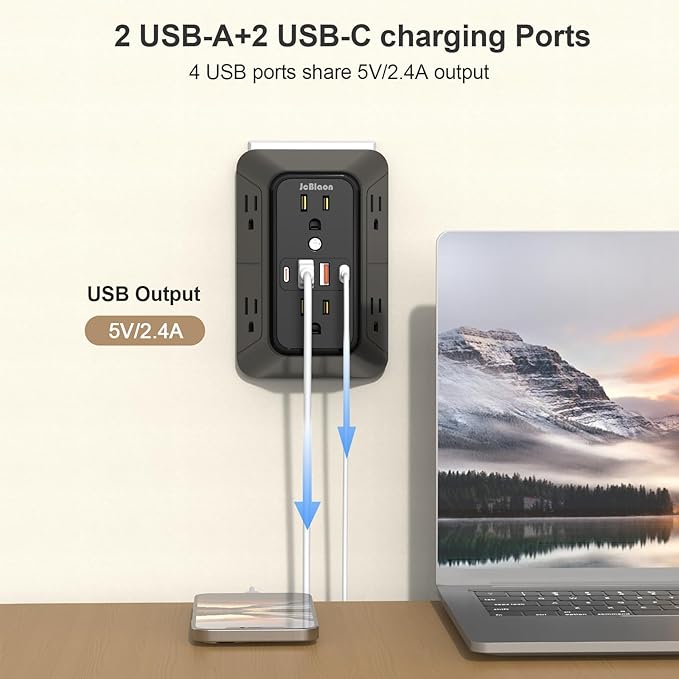 JcBlaon Outlet Extender Surge Protector - Image 4