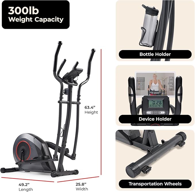 Sunny Health & Fitness Smart Upright Elliptical w/Pulse Sensor Built-in - Image 6