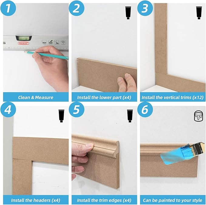 Art3d Premade Board and Batten Paintable Wainscoting Kit, MDF Accent Wall Panel - Image 7