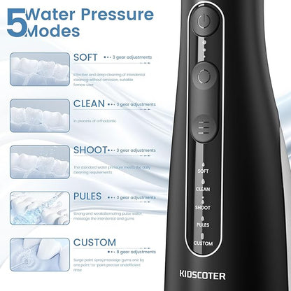 Water Flosser for Teeth with Detachable Washable Tank, 5 Modes Rechargeable - Image 3