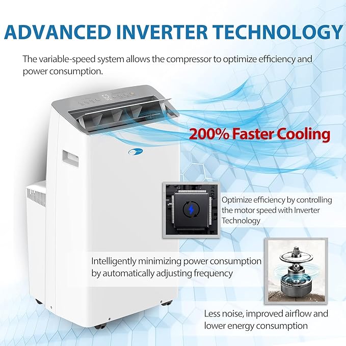 Whynter ARC-1030WN 12000 BTU NEX Inverter Dual Hose Cooling Portable Air - Image 3