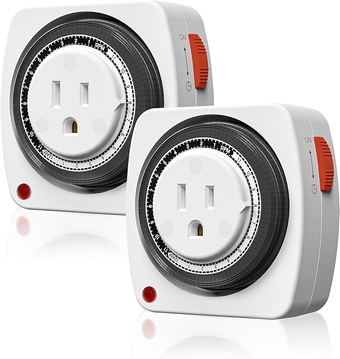 BN-LINK Outlet Timer Indoor, 24-Hour Heavy Duty Mechanical Light Timer by BN-LINK