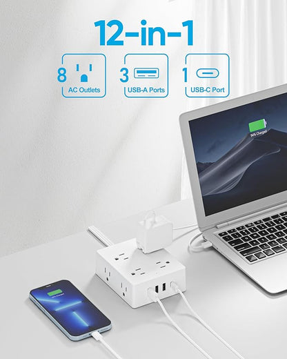 Surge Protector Power Strip, Olcorife 20ft Long Extension Cord - Image 2