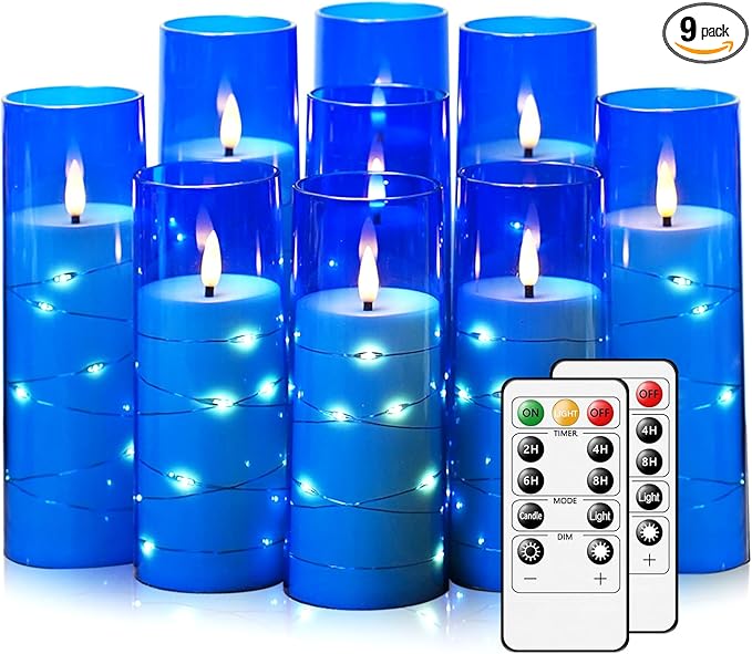 Flickering Flameless LED Candles, Battery Operated Candles 9 Pcs by Nimiko