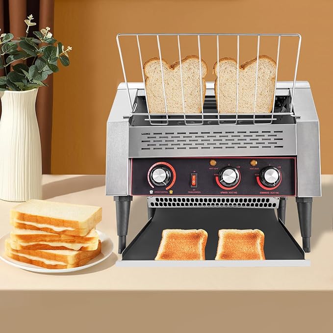 Commercial Conveyor Toaster-450 Slices/H, 2600W Stainless Steel Toasters - Image 2
