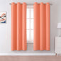 DUALIFE Burnt Coral Curtains for Bedroom 72 Inch Length 2 Panels Set Blackout by DUALIFE