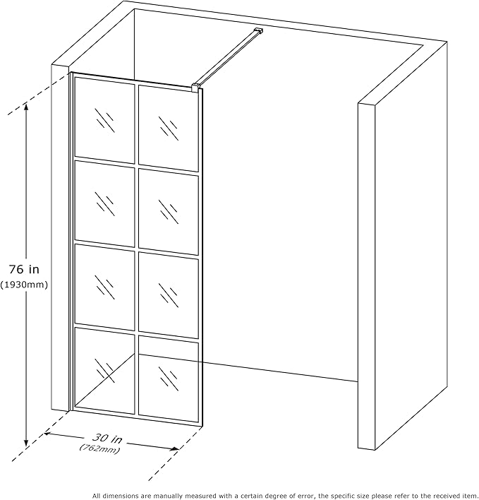 Mainzel 30" W x 76" H Fixed Shower Glass Panel, Frameless 3/8" ANSl Tempered - Image 2