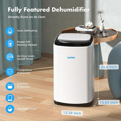 WHOY Dehumidifier for Basement 6, 000 Sq Ft, 120 Pints Max. Smart Compressor - Image 3