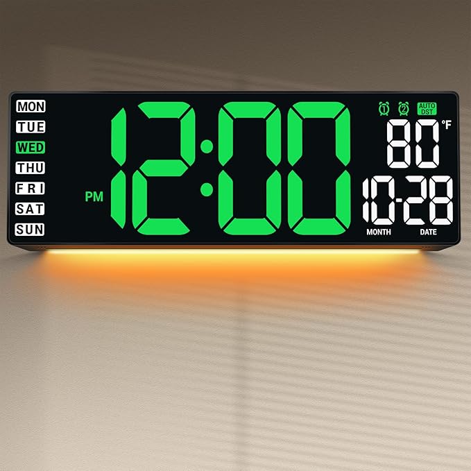16.5" Large Digital Wall Clock: Wall Mount Decor Clock Large Display by Unknown