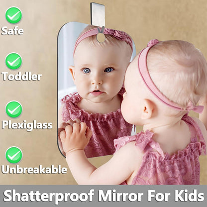 Shatterproof Shower Mirror Fogless for Shaving,(Medium 8x6 Inch) Anti Fog Shaving Mirror Holder NO-Drilling, No Fog Free Waterproof,Small Wall Mounted Bathroom Accessories Camping Hanging Men