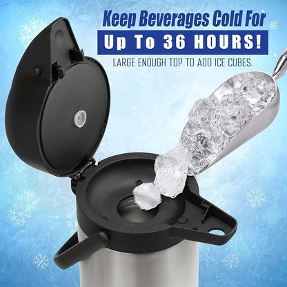Coffee Carafe for Keeping Hot - 102oz/3L Airpot Coffee Dispenser - Insulated - Image 3