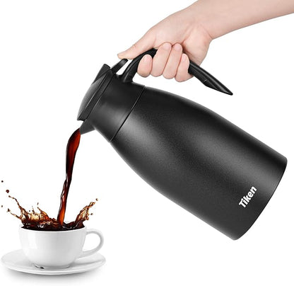 Tiken 68 Oz Thermal Coffee Carafe, Stainless Steel Insulated Vacuum Coffee - Image 8