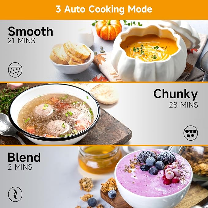 Homtone 1.6L Soup Maker, Stainless Steel Soup Making Machine - Image 3