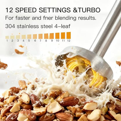 MegaWise Stainless Steel Titanium Reinforced 3-in-1 Immersion Hand Blender - Image 3