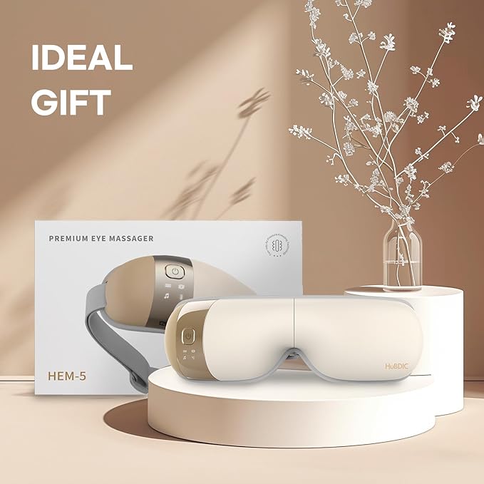HubiCare Eye Massager with Heat, and Music Helps Relieve Strain, Dark Circles - Image 2