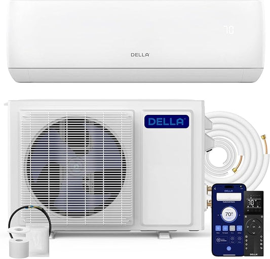 DELLA Motto Series 12000 BTU 17 SEER2 230V Mini Split AC, Cools Up to 550 Sq.Ft by Della
