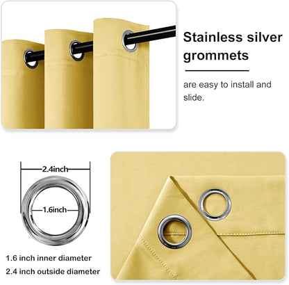 DWCN Blackout Curtains for Living Room, Room Drakening Drapes for Bedroom - Image 4