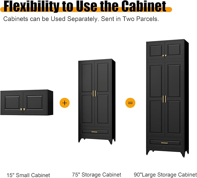 Kitchen Pantry Storage Cabinets, Kitchen Cupboard, Large Steel Cabinets - Image 7