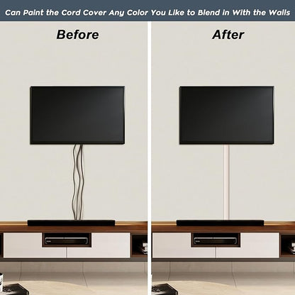 TV Cable Hider - 62.8in PVC Cord Hider Cable Management Wall, Paintable Cable - Image 6
