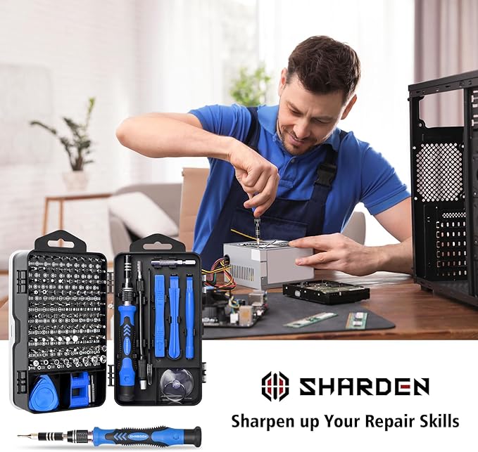 SHARDEN Precision Screwdriver Set, 122 in 1 Electronics Magnetic Repair Tool Kit - Image 7