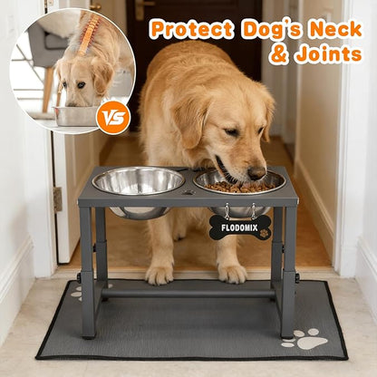Elevated Dog Bowls, 4 Height Adjustable Metal Raised Bowl Stand - Image 2