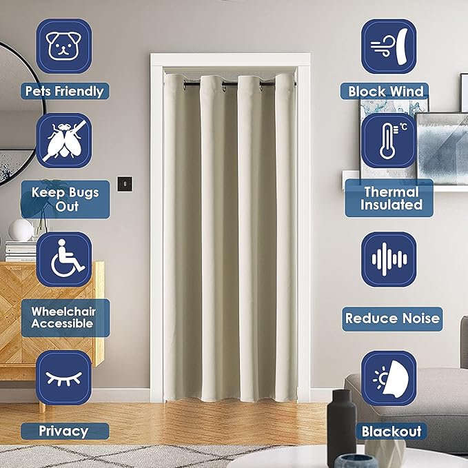 ChrisDowa Blackout Door Curtains - Image 3