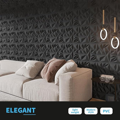Art3d 33-Pack 3D Wall Panels for Interior Wall Decor, Modern Diamond Textured - Image 3